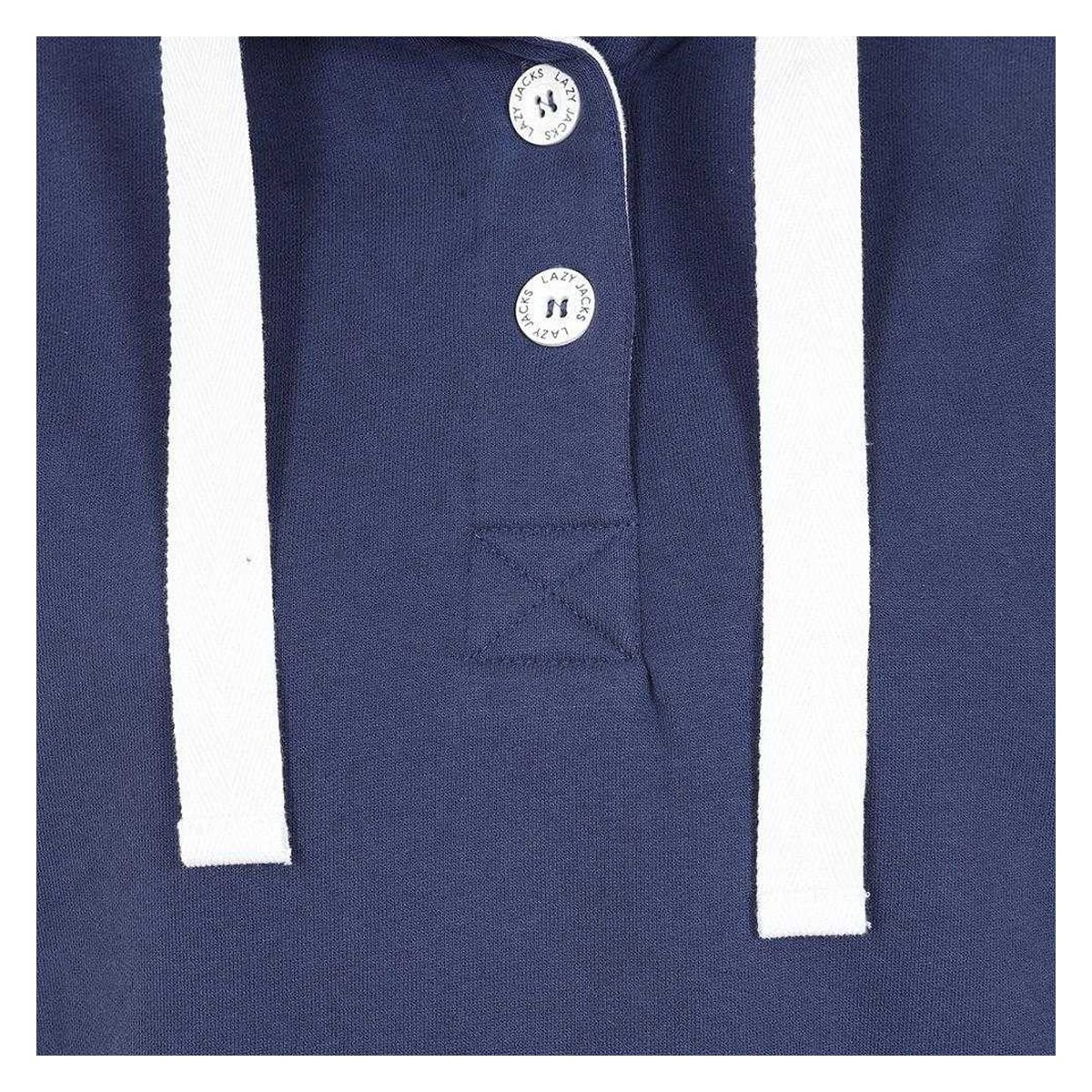 Lazy Jacks Lazy Jacks Women's Button Neck Sweatshirt in Dark Blue - 3