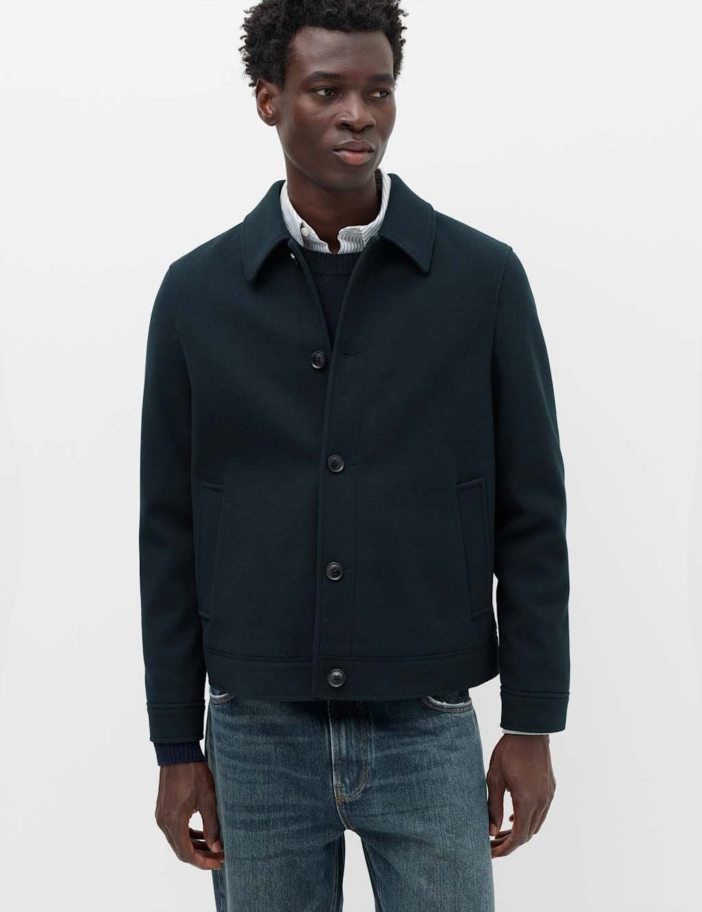 Marks & Spencer M&S Button Through Jacket Navy