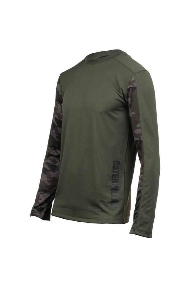 Caterpillar Caterpillar Men's Coolmax Long Sleeve Tee in Dark Green - 3