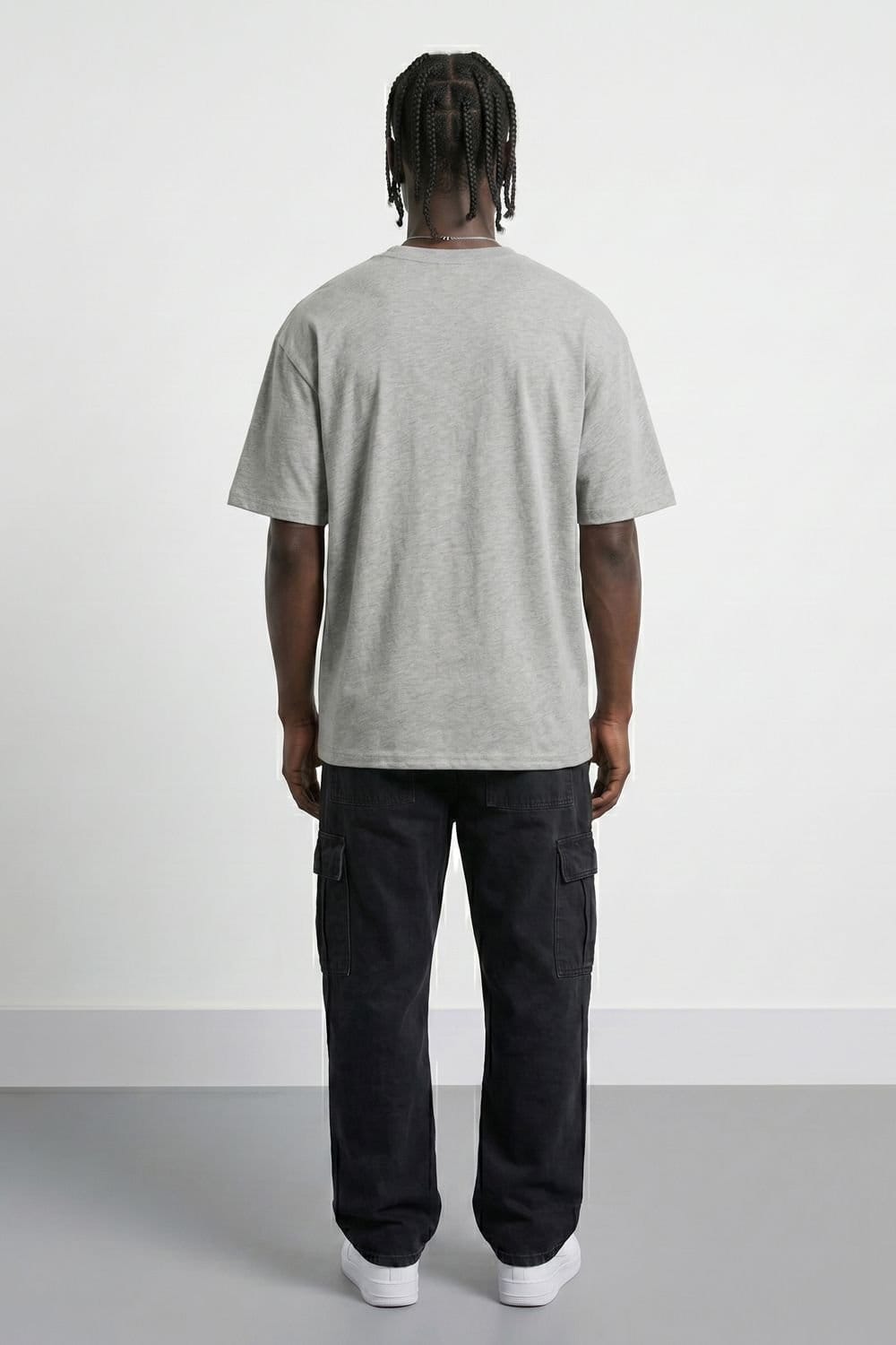 LONDON ATTITUDE LONDON ATTITUDE Men's Essential Globe Logo Premium Cotton T-Shirt in Light Grey - 4