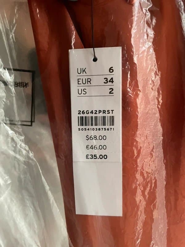 Topshop Topshop satin dress, burnt orange, size 6