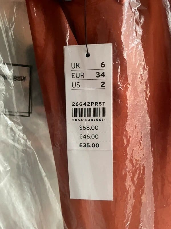 Topshop Topshop satin dress, burnt orange, size 6 - 1