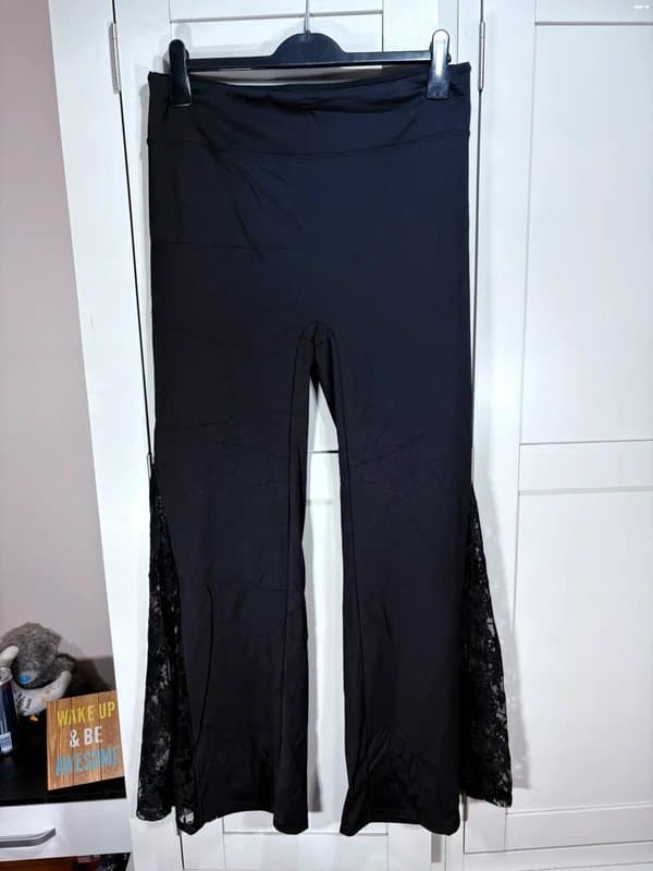 Mooslover Mooslover wide leg sculpt side lace flare trousers