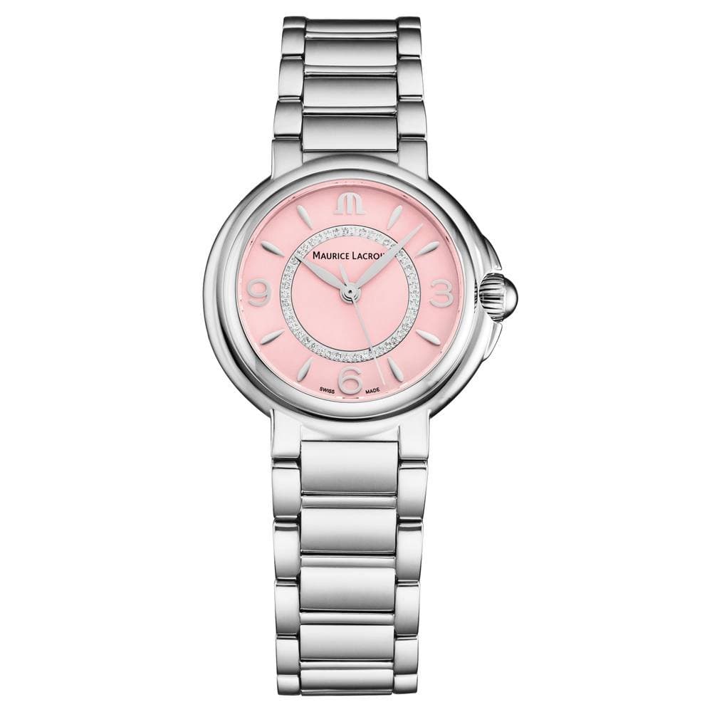 Maurice Lacroix Maurice Lacroix Women's 'Fiaba' Light Pink Dial Stainless Steel Bracelet Quartz Watch in Silver