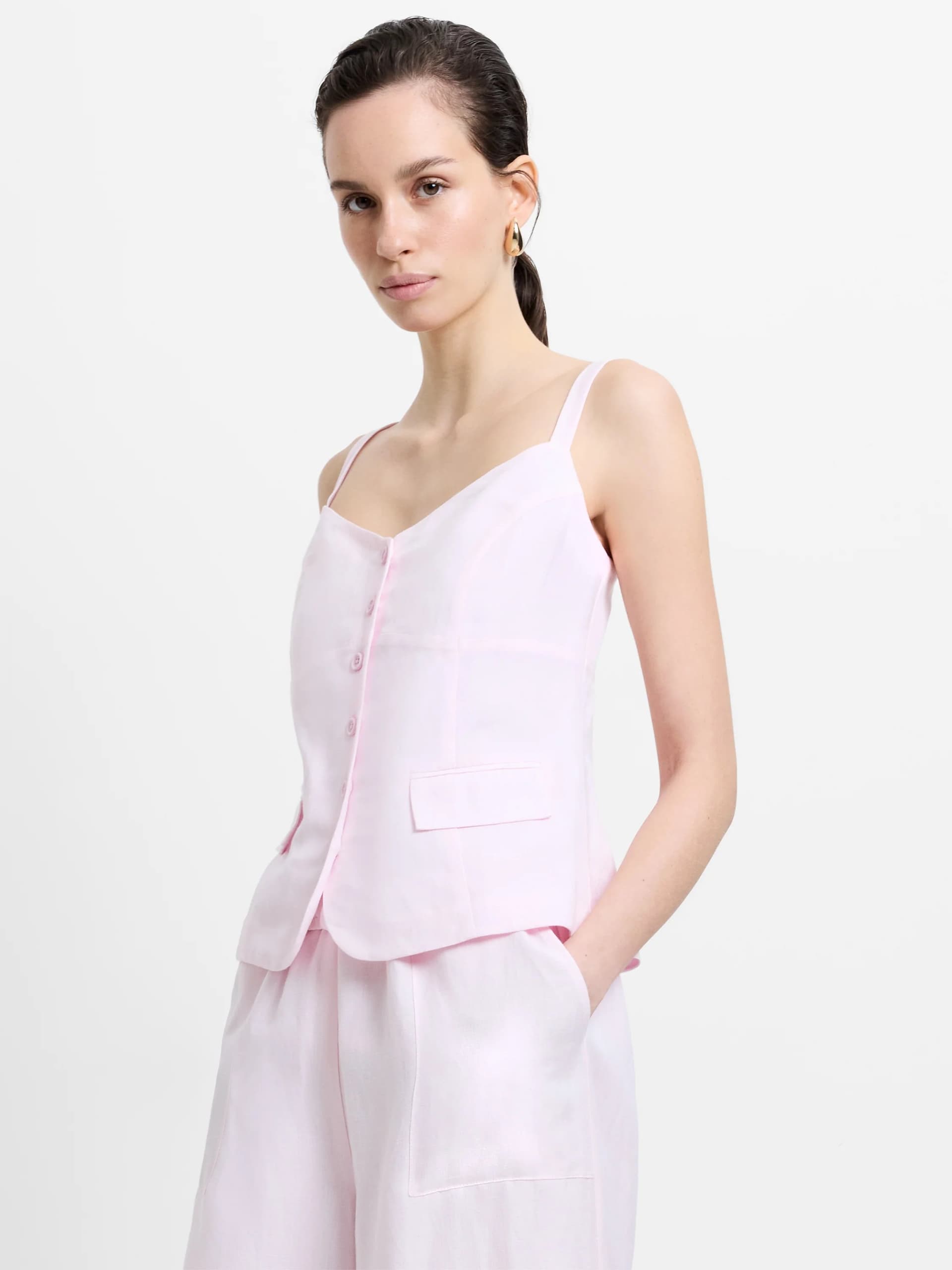 French Connection French Connection Light Pink Linen Cami Top