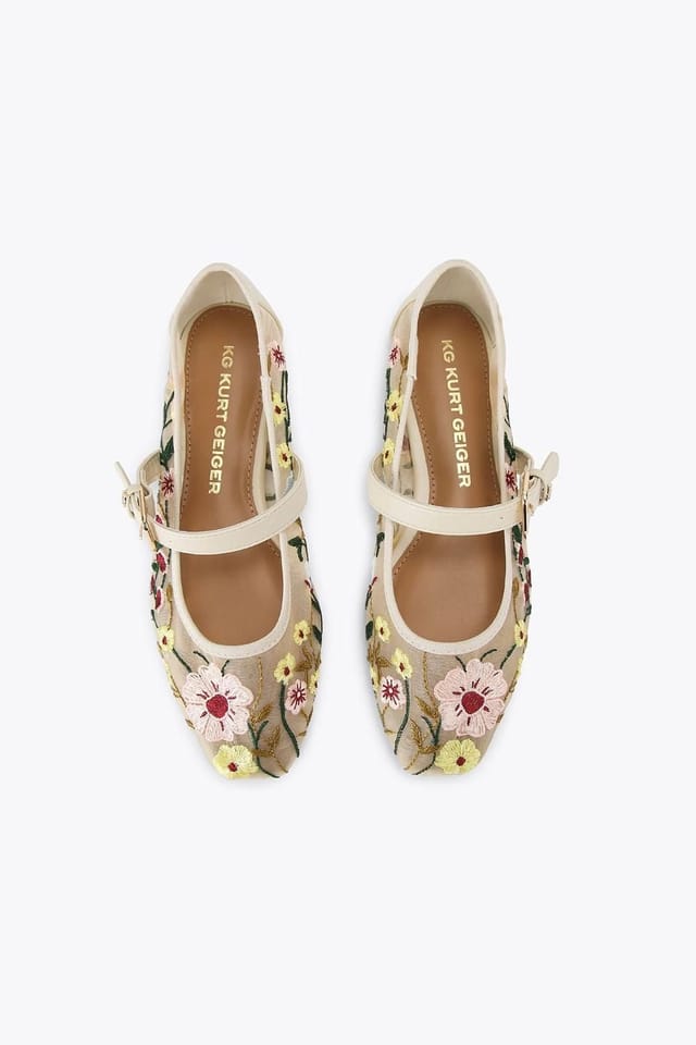 KG Kurt Geiger KG Kurt Geiger Women's 'Nina Mesh' Fabric Flats in White - 2