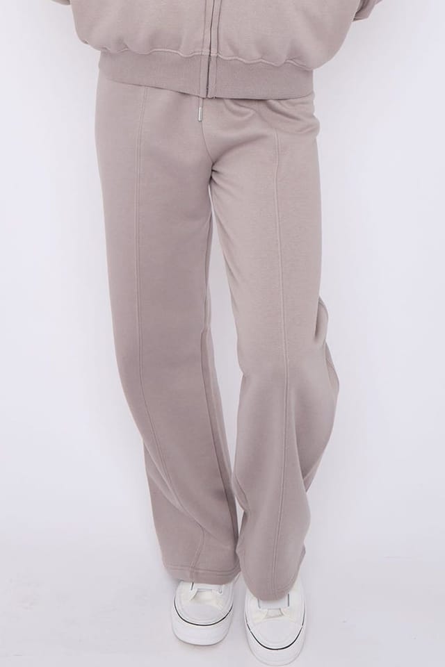 STYLEWISE STYLEWISE Women's Fleece Zipper - Oversized Bomber Style - Co-ord Set in Light Grey - 3