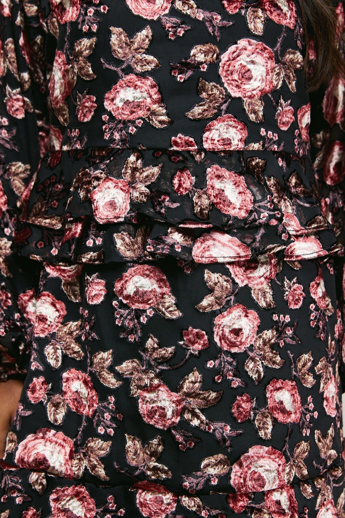 Oasis Oasis Women's Devore Tiered Boho Mini Dress in Rose - 4