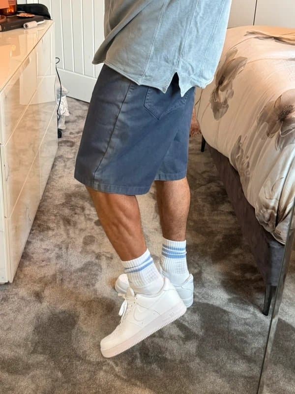 Bershka Bershka Baggy Denim Shorts W30 Grey Blue Y2K Skater Fit