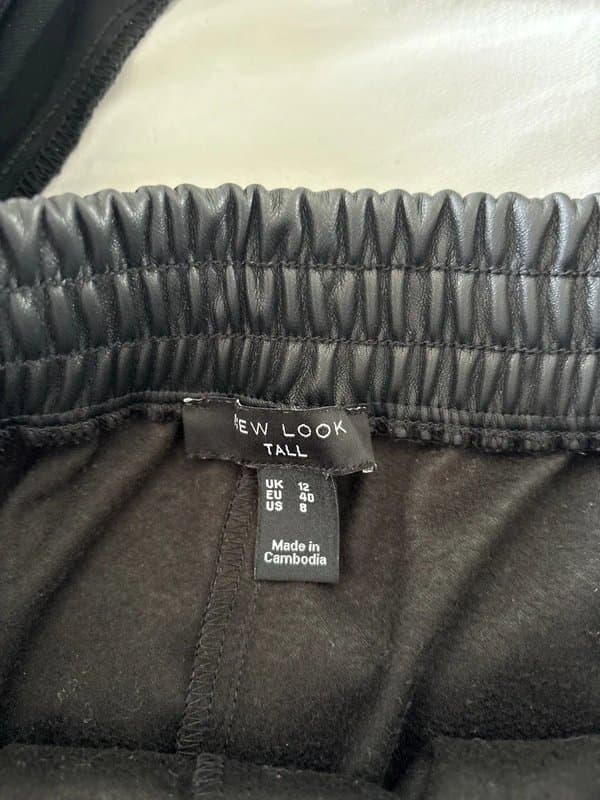 New Look New look tall faux leather jogger style trousers