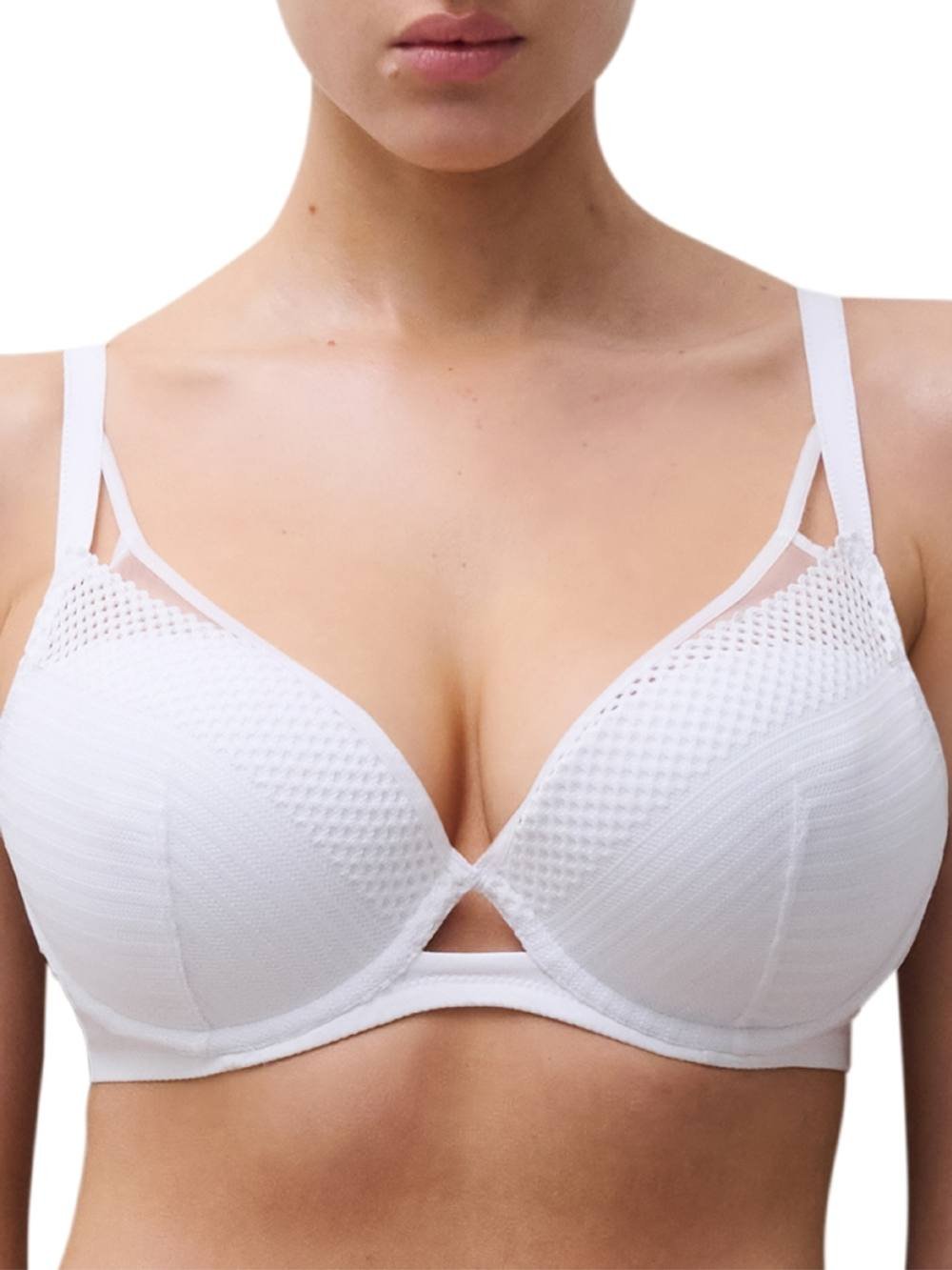 Chantelle Chantelle Women's Play Plunge T-Shirt Bra in White - 2