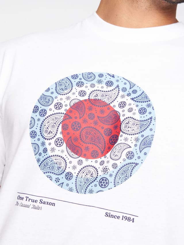 One True Saxon One True Saxon Men's Paisley T-Shirt in White - 2