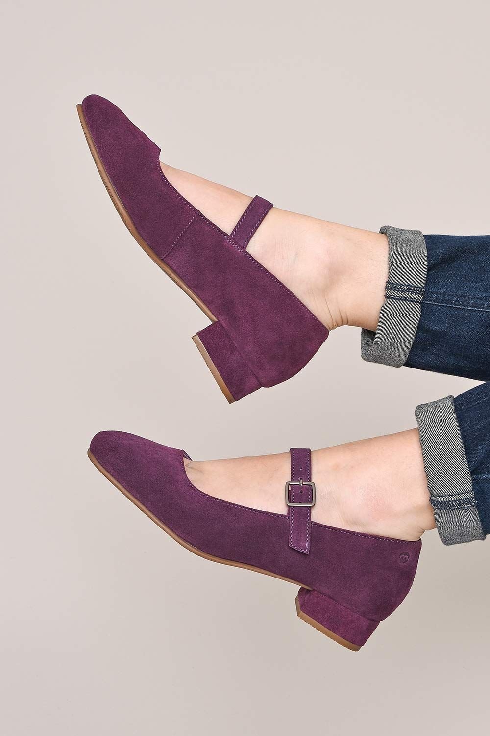 Moshulu Moshulu Women's 'Hebei' Front Buckle Block Heels in Purple - 1