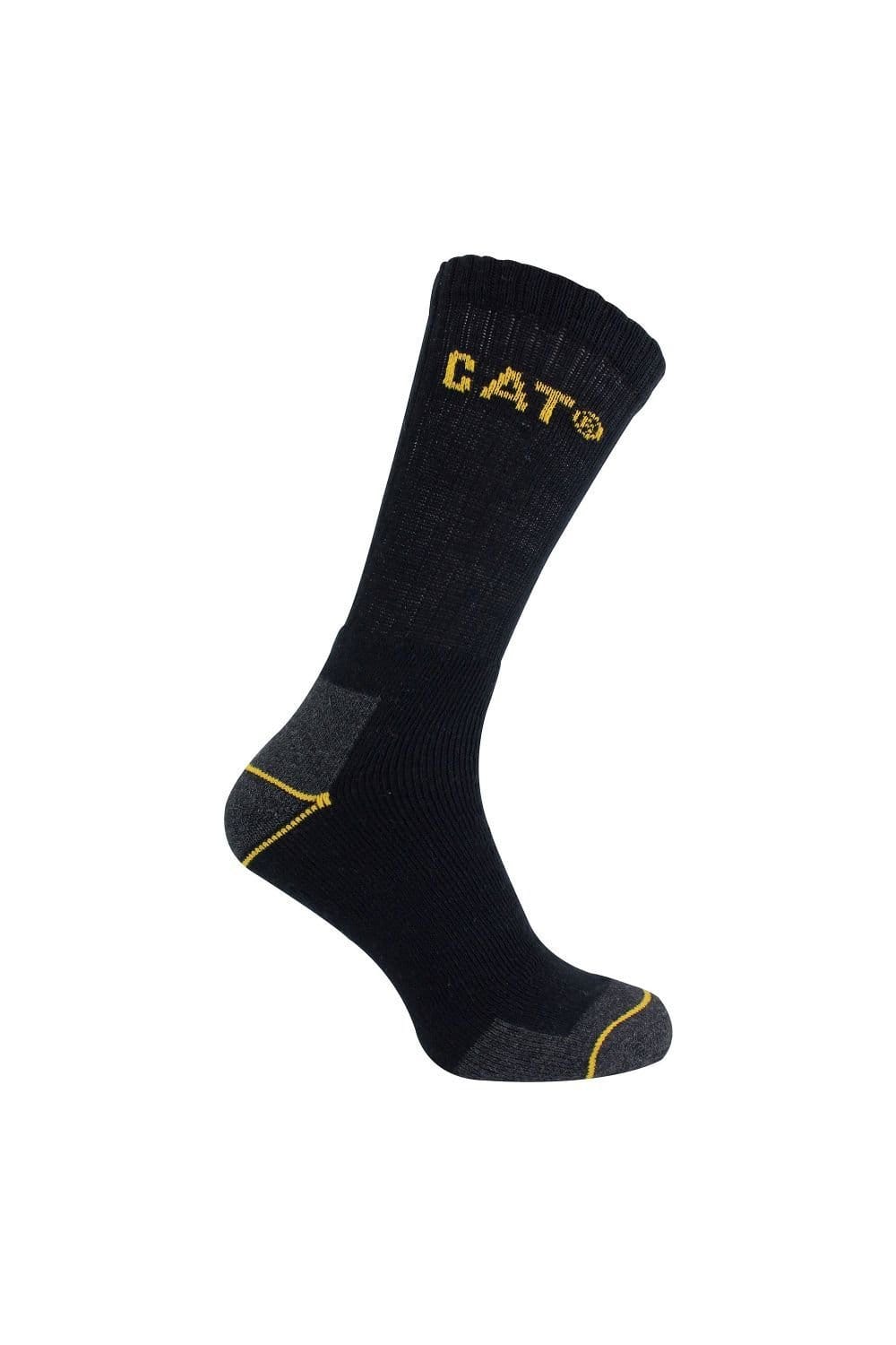 CAT CAT Men's 3 Pack Real Work Cotton Socks in Black - 4