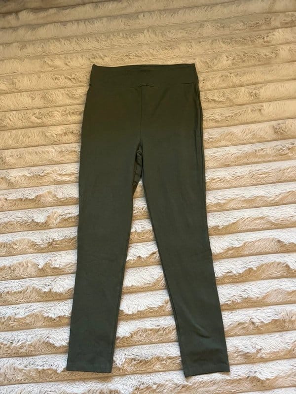 River Island Khaki Cotton Leggings Size 14