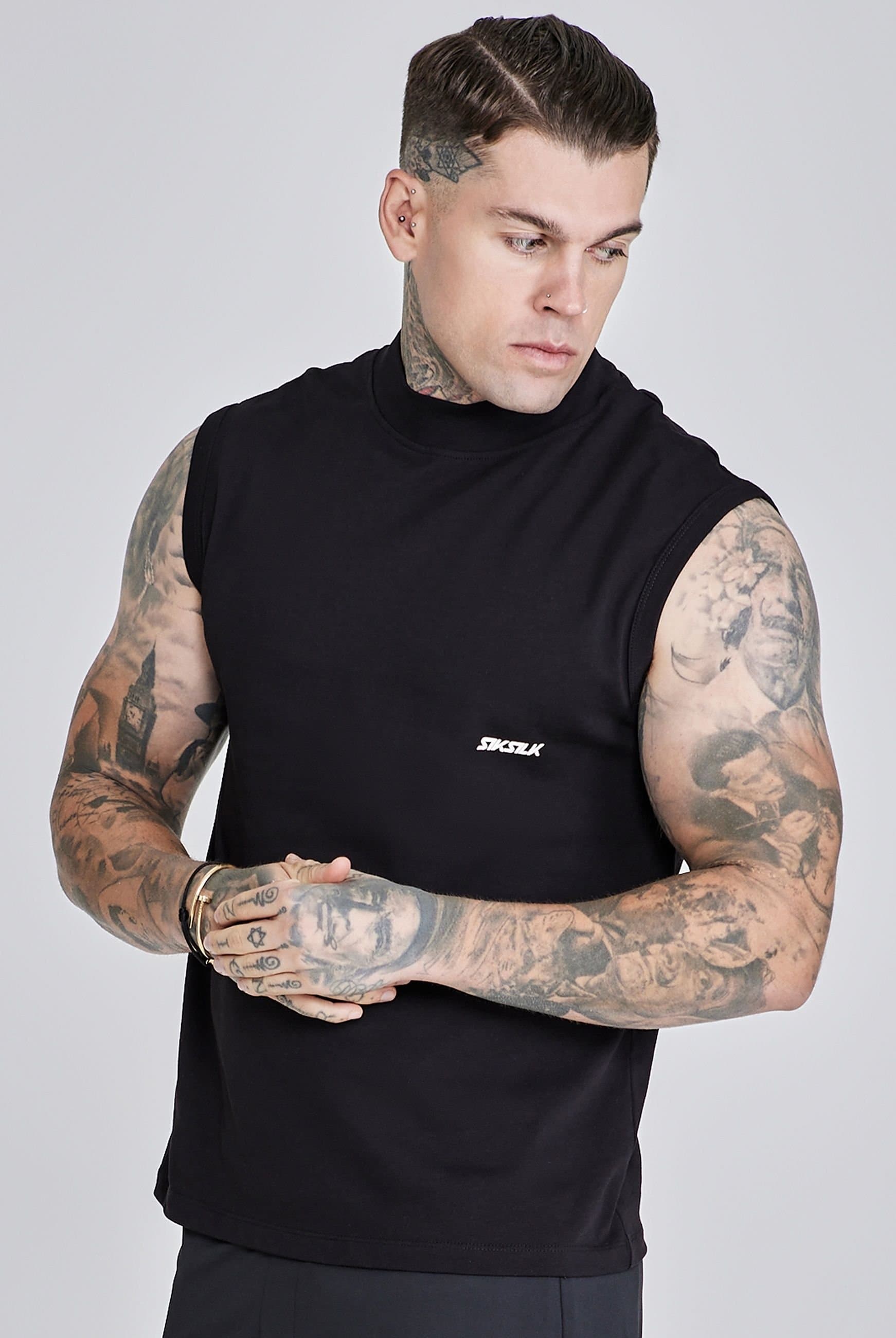 SikSilk SikSilk Men's Sleeveless T-Shirt in Black