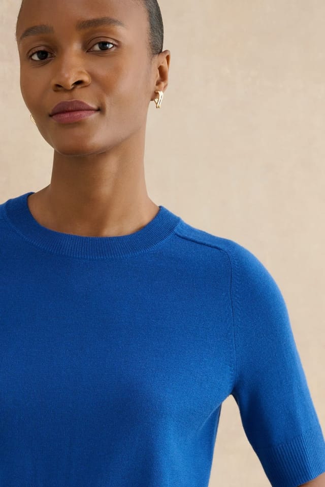 Hobbs London Hobbs London Women's Leena Knitted Top in Cobalt - 3