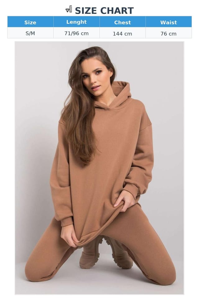 Love Lace Love Lace Women's Hooded Sweatshirt & Straight Sweatpants Set in Brown - 3
