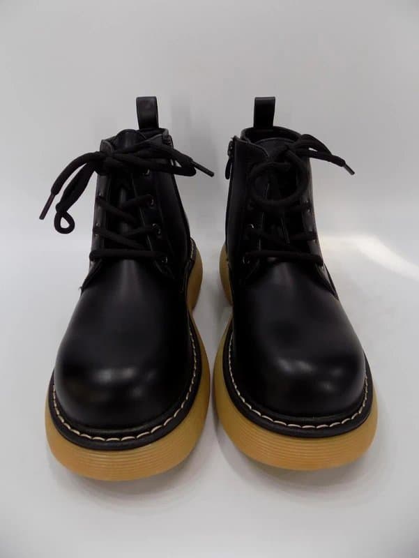 Vestante Chunky Boots Black Ankle Womens UK 6 Lace Up Platform Faux Leather Goth Combat