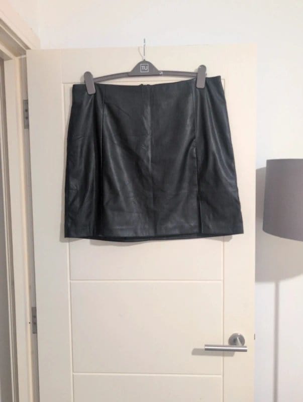 New Look Black Leather-Style Mini Skirt