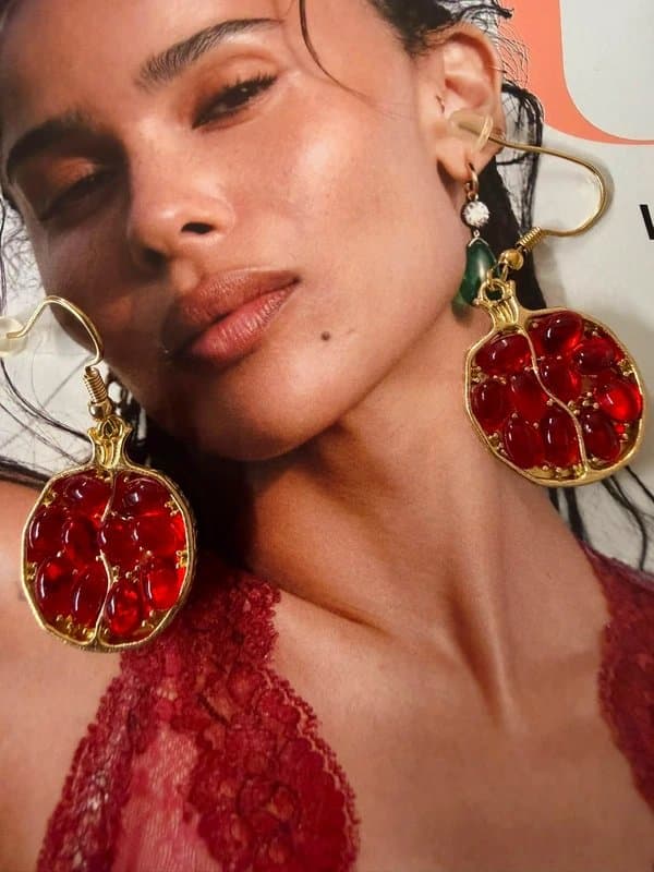 Hippie Stunning pomegranate boho earrings