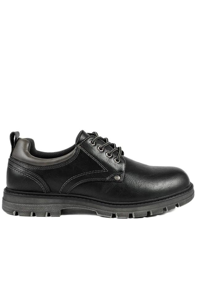 Pavers Pavers Men's Casual Chunky Lace Up Shoes in Black - 2