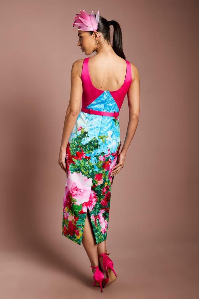 Coast Coast Women's Lisa Tan Printed Column Midi Dress - 3