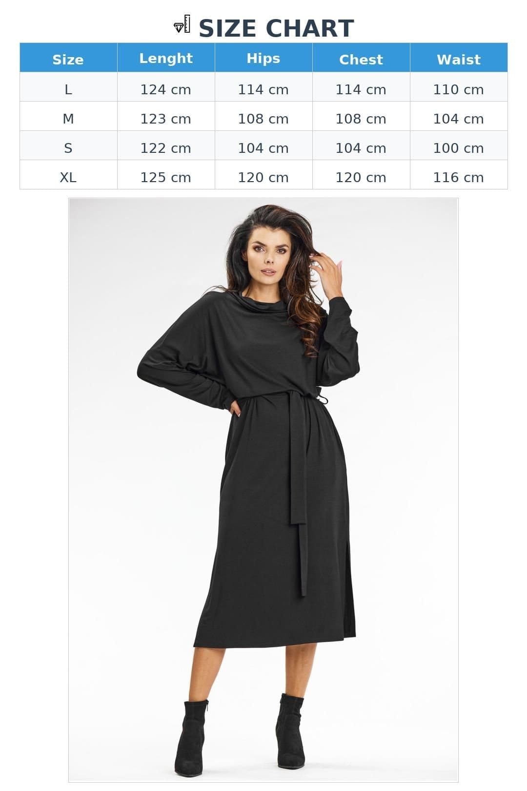 Love Lace Love Lace Women's Kimono Midi Turtleneck Viscose Dress in Black - 4