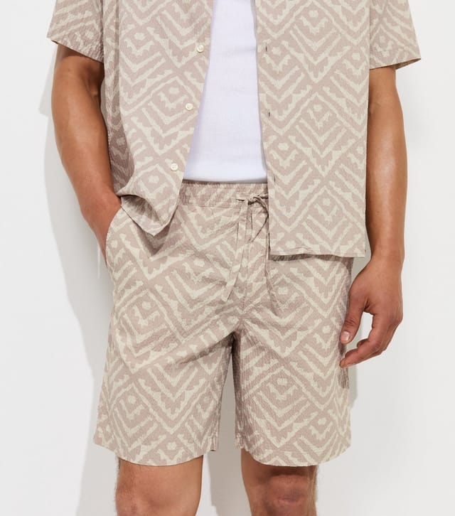jack & jones Men's Brown Seersucker Shorts Jack & Jones New Look - 3