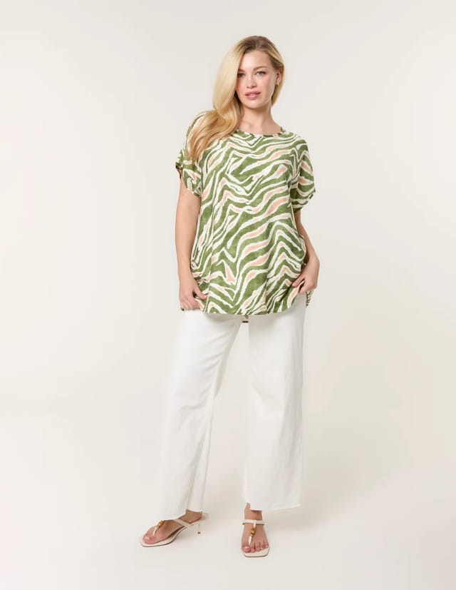 Blue Vanilla Animal Printed Diamante Detailed Top - 3