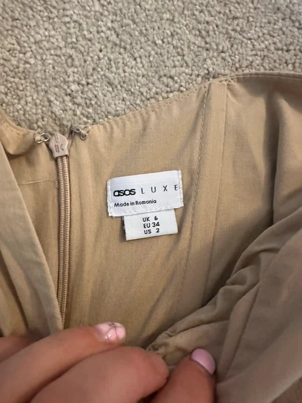 ASOS Beige Luxe Corset Dress