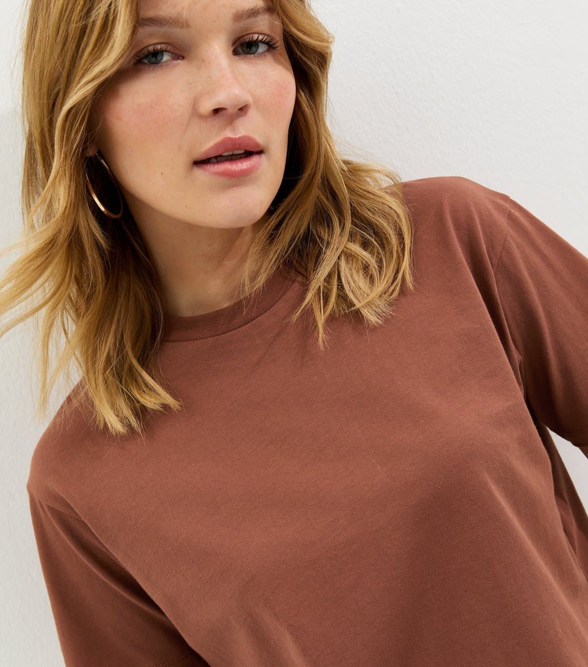 New Look Women's Tan Cotton Boxy T-Shirt New Look