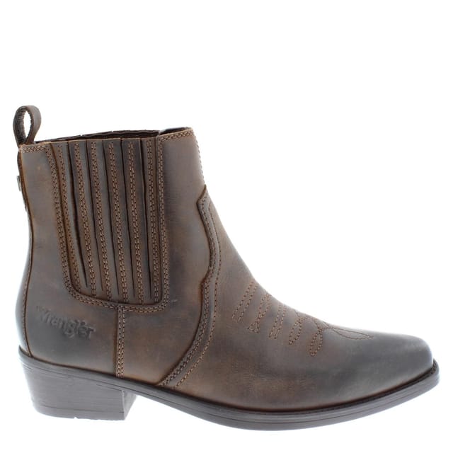 Wrangler Wrangler Men's Tex Mid Leather Western Cowboy Boots in Brown - 2