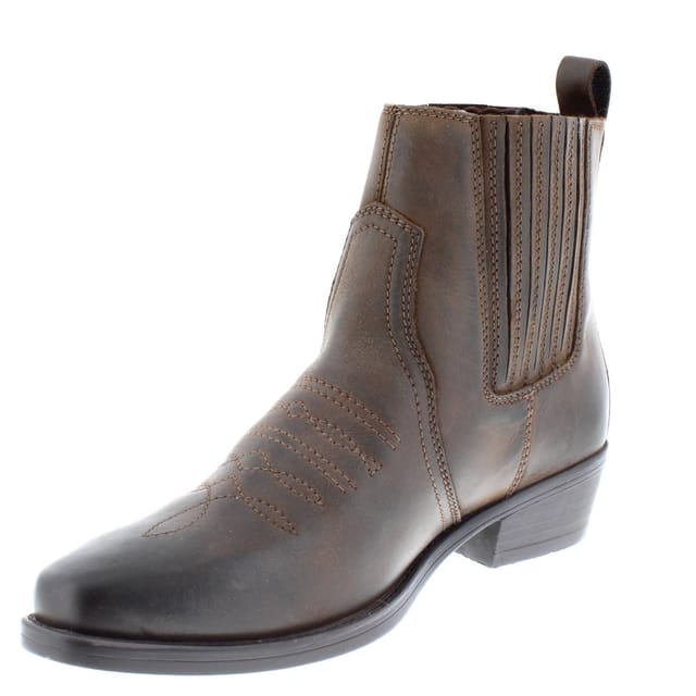 Wrangler Wrangler Men's Tex Mid Leather Western Cowboy Boots in Brown - 3