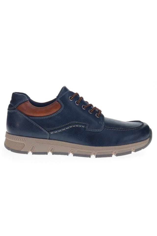 Pavers Pavers Men's Wide Fit Casual Lace Up Trainers in Navy - 2