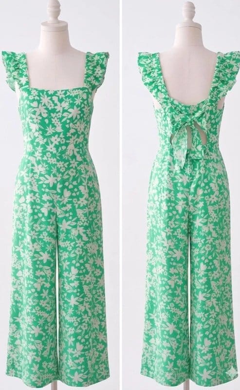 New Look Green Floral Jumpsuit