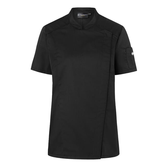 Karlowsky Karlowsky Women's Modern-Look Short-Sleeved Chef Jacket in Black - 2