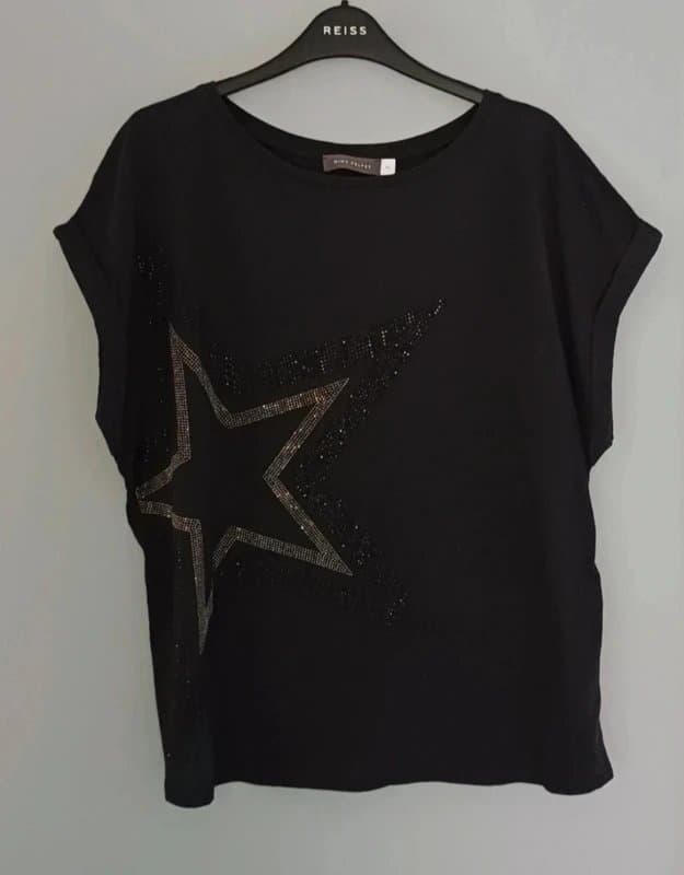 Mint Velvet Mint Velvet Charcoal Star Print T-shirt- size XL/18