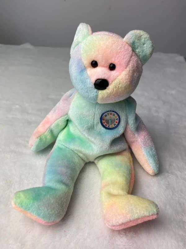 Ty Beanie Ty Beanie Baby Birthday Bear Pastel 1996 – No Tag Excellent Condition
