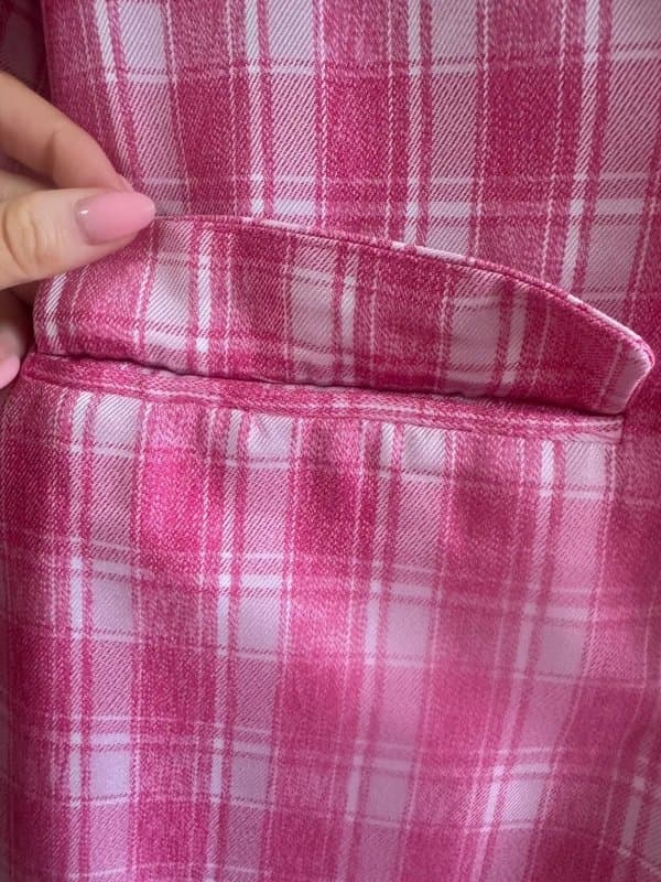 ASOS Pink chequered blazer women’s size 14