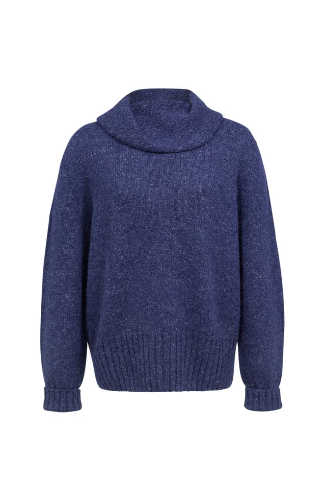 Celtic & Co Celtic & Co Women's Alpaca Silk Blend Cowl Neck Sweater in Dark Indigo - 2