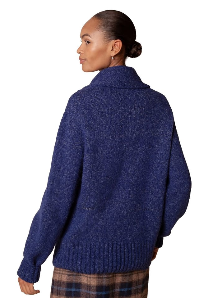 Celtic & Co Celtic & Co Women's Alpaca Silk Blend Cowl Neck Sweater in Dark Indigo - 3