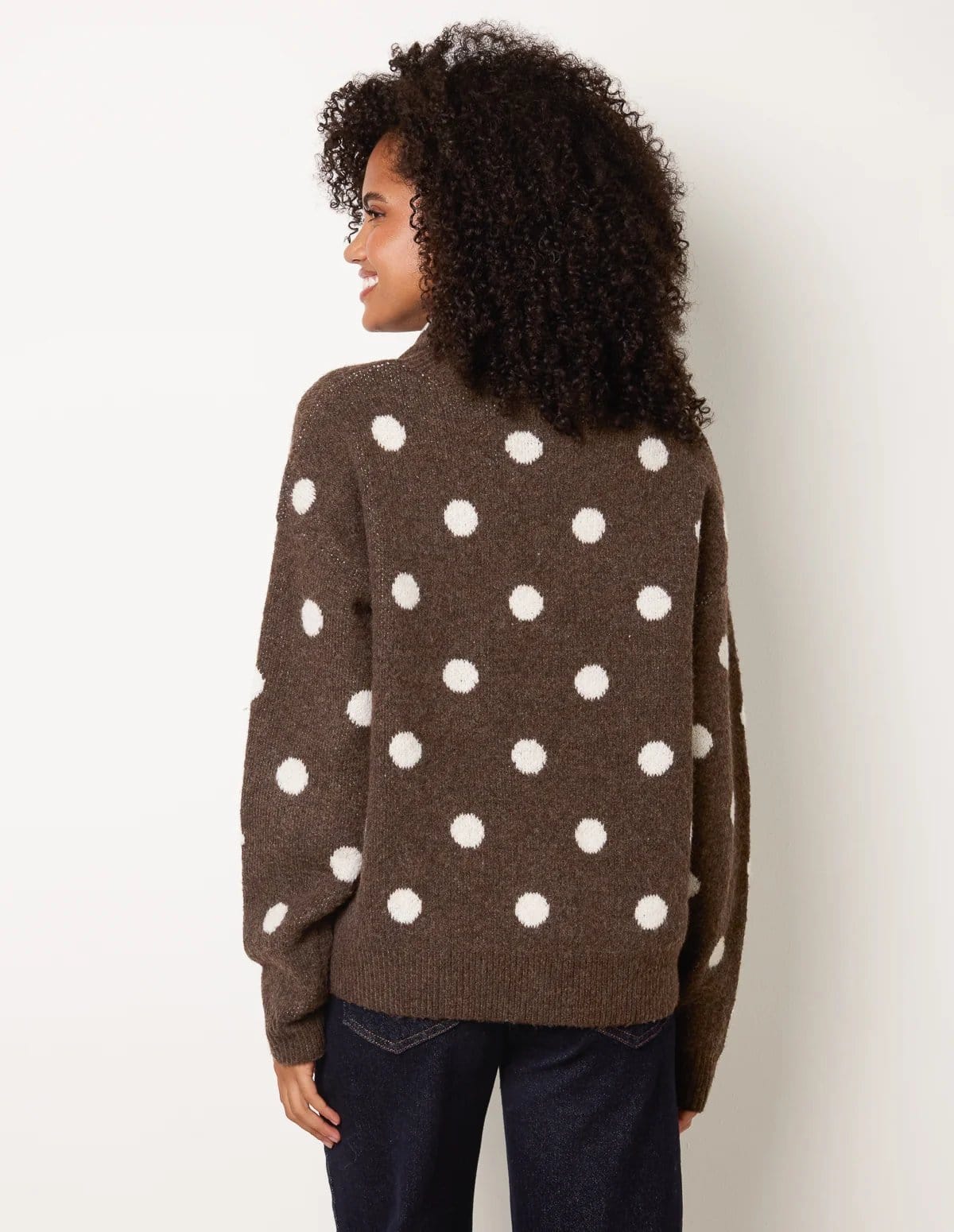 Blue Vanilla Polka Dot Knit Jumper With Scarf - 4