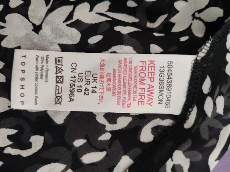 Topshop Chiffon ruffle blouse size 14