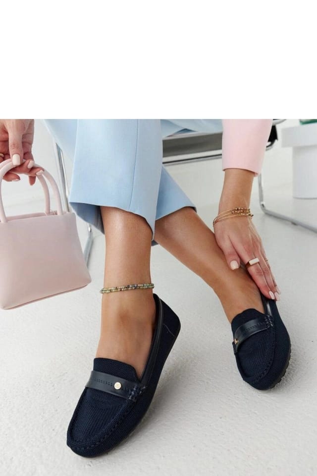 Love Lace Love Lace Women's Moccasin Slip On Fabric Loafers with Almond Toe Flat Sole in Blue - 2