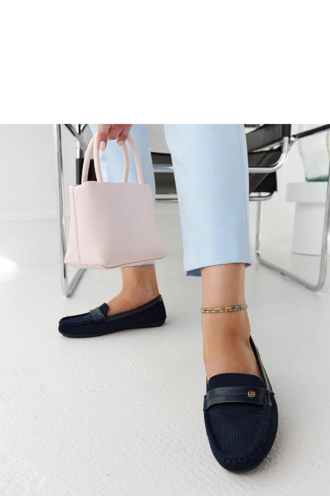 Love Lace Love Lace Women's Moccasin Slip On Fabric Loafers with Almond Toe Flat Sole in Blue - 4