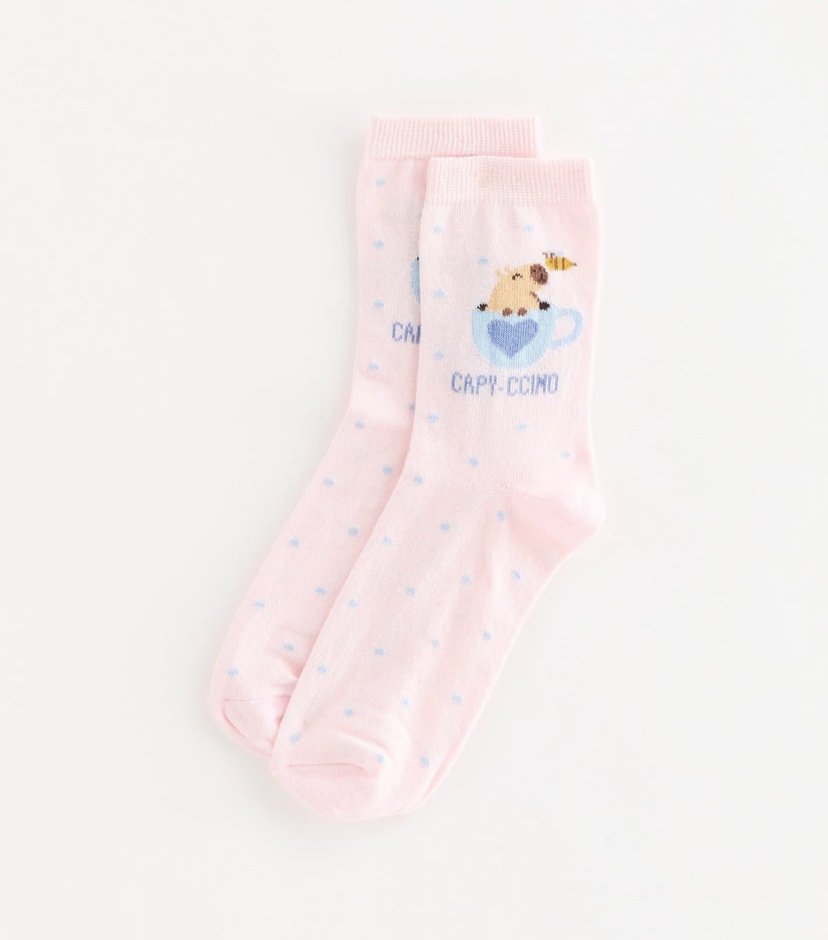 New Look Pink Cotton Rich Capy-Ccino Ankle Socks New Look