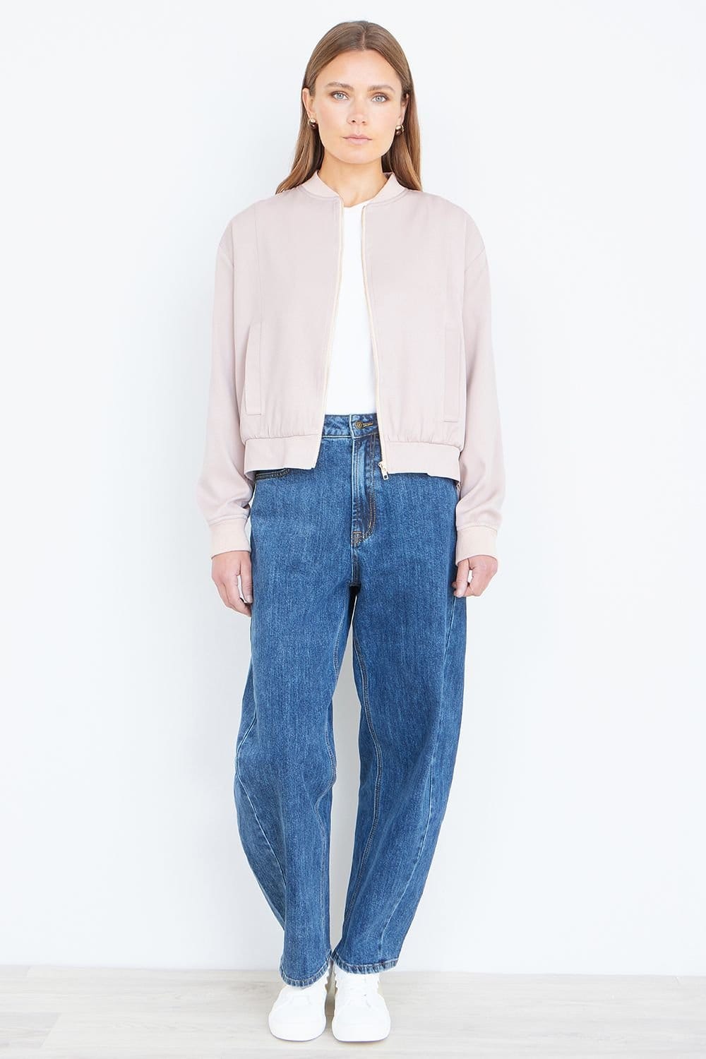Yumi Yumi Women's Stone Relaxed Lightweight Bomber Jacket - 4