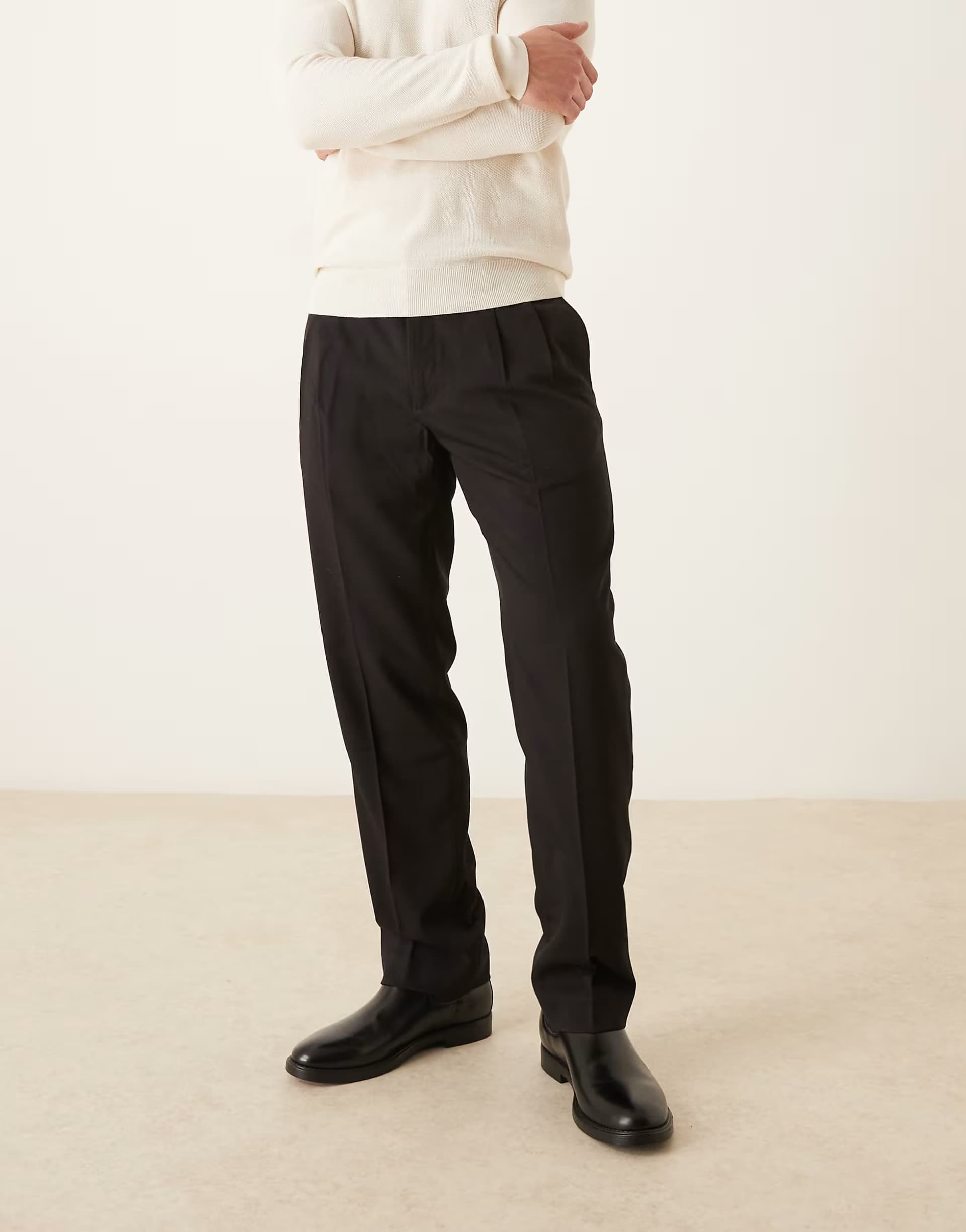 ASOS ASOS Milo Tailored Trousers in Black