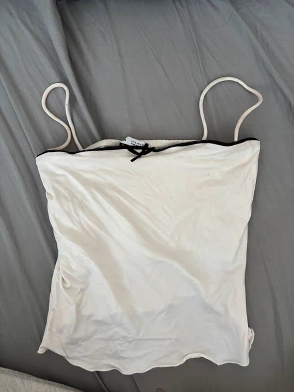 Bershka white cami bow top